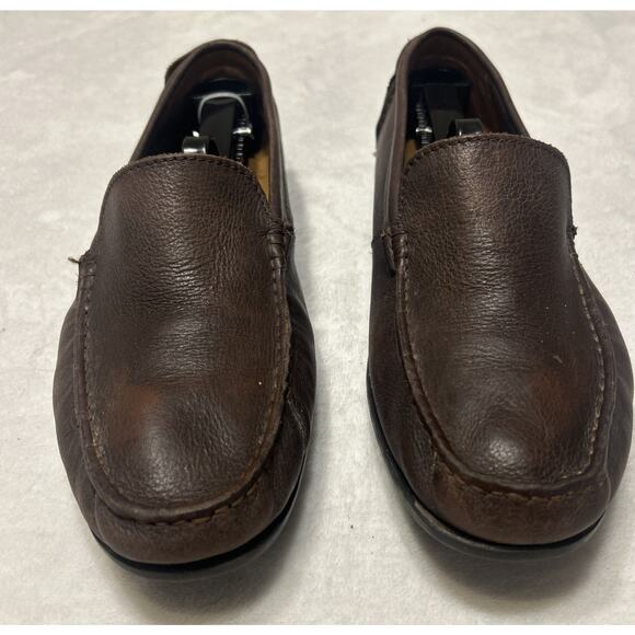 Clarks Men’s Shoes Size 8.5 M Brown Leather Loafers Moccasins Slip on Driving - Picture 1 of 9